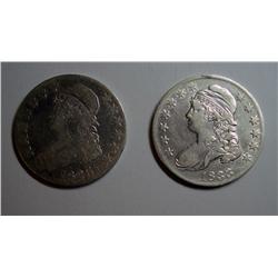 1826 Good and 1833 VF  Bust half $