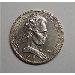 1918 Lincoln half $  a nice AU but cleaned and hairlined obverse