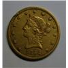1855 no motto $10 GOLD XF