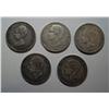 5 Spanish silver 5 Pesetas 1875-85-89-92-97