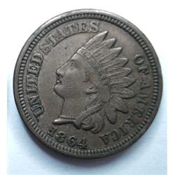 1864CN Indian penny 4 diamond XF45