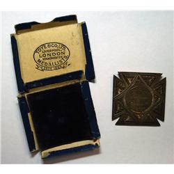 RARE: 1908 STERLING DRAUGHT(CHECKERS) CHAMPIONSHIP MEDAL PRESENTED BY T FELLING