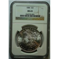 1884  Morgan $   NGC65  GS 65 bid = $300