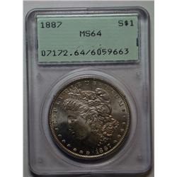1887  Morgan $   OGH "RATTLER" PCGS64