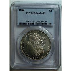 1886 Morgan $  PCGS63+PL