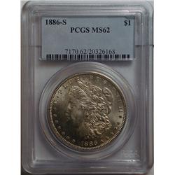 1886S Morgan $  PCGS62  GS 63 bid = $435
