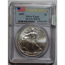 2009 silver Eagle FIRST STRIKE  PCGS70
