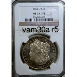 1884O Morgan $  NGC65DPL  VAM30a