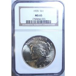 1935 Peace $  NGC65  65 GS bid = $550