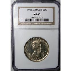 1921  Missouri  half $  NGC63