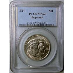 1924 Huguenot  half $  PCGS62