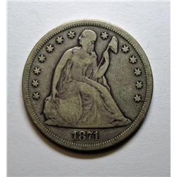 1871 Seated $  VG/F