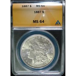 1885O and 1887  Morgan $  ANACS64 graded correctly