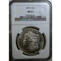 1895S  Morgan $  NGC63  VERY SCARCE COIN  63 GS bid/ask= $5300-5775