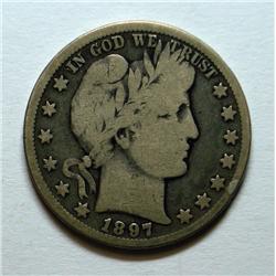 1897O Barber half $  Full rim solid 3 letter VG