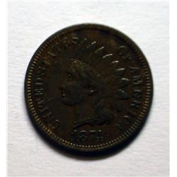 1874 Indian penny nice color VF30