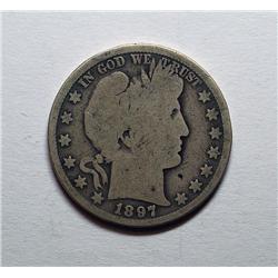 1897O Barber half $ solid good obv typical weaker rev