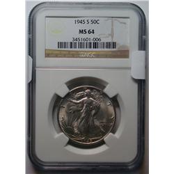 1945S Walker half $ NGC 64  GS64 bid = $70