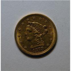 1878S $2 1/2 GOLD  AU