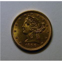 1896 $5 GOLD  MS61