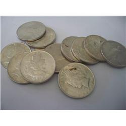 12 Coins 1922 Peace Silver Dollars