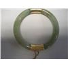 Image 1 : Large Genuine Jade Bangle W/14K Gold Hinges