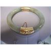 Image 2 : Large Genuine Jade Bangle W/14K Gold Hinges