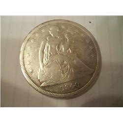 1840 Liberty Seated Silver Dollar, F