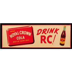 Royal Crown Cola Tin Sign NOS Near Mint