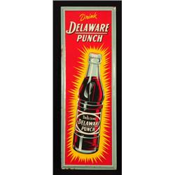 Delaware Punch Tin Sign Near Mint NOS
