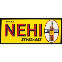 Nehi Soda Lithographed Tin Sign Near Mint NOS