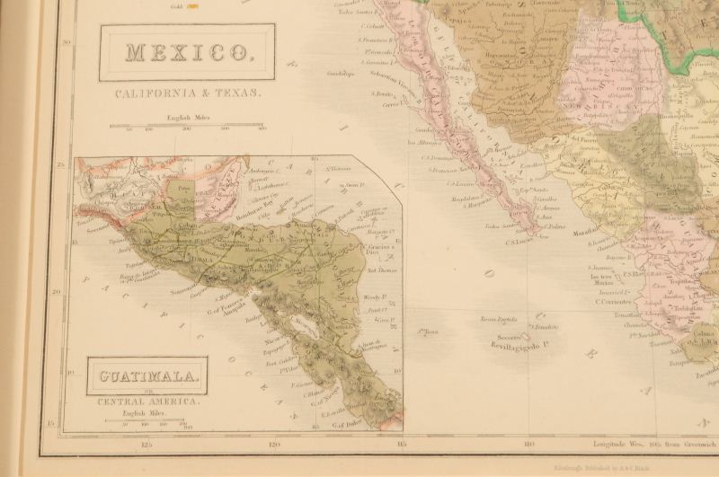 Early Texas Mexican Border Map Hand Tinted 1853 Early Texas Mexican Border Map Hand Tinted 1853