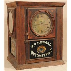 Early Optometrist Advertising Clock Cleburne Texas