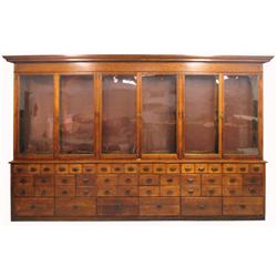 Oak Country Store Apothecary Display Cabinet