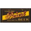 Image 1 : Pearl Beer Reverse Painted Glass Texas Beer Sign