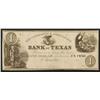 Image 1 : Republic of Texas $1 Bank of Texas Note