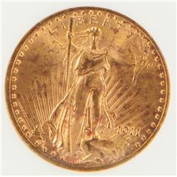 1911 S $20 St. Gaudens Gold Coin MS-62