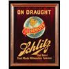 Image 1 : Schlitz Beer On Draught Reverse Glass Sign