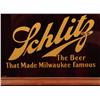Image 9 : Schlitz Beer On Draught Reverse Glass Sign