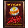 Image 1 : Schlitz Beer On Draught Reverse Glass Sign