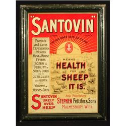 Santovin Self Framed Tin Veterinary Sign