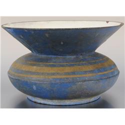 Cast Iron Decorated Blue Spittoon