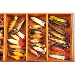 Antique Tackle Box Full of Wooden Fishing Lures