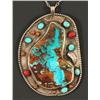 Image 1 : Texas Spur Maker C. Hall Turquoise Silver Necklace