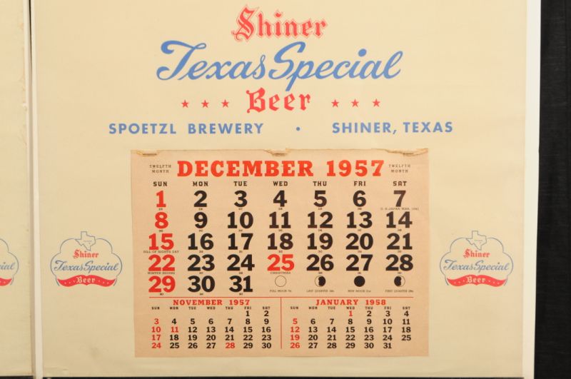8 Shiner Beer Advertising Calendars 19571964