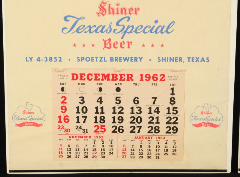 8 Shiner Beer Advertising Calendars 19571964