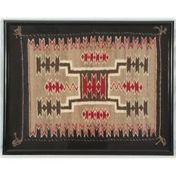 Framed Ganado Navajo Indian Sampler Rug