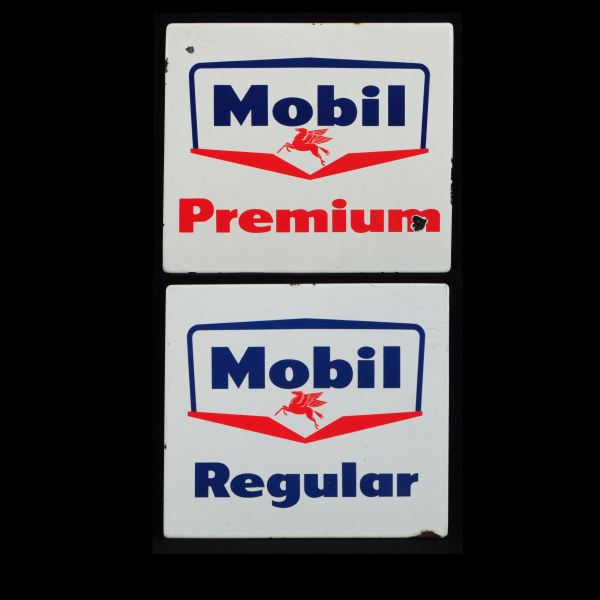 Mobil Gas Rotating Sign 2 Mobil Gas Porcelain Pump Signs