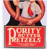 Image 3 : 1920 Purity Pretzels Diecut Cardboard Sign NOS