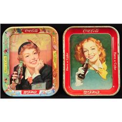 Two Coca-Cola Advertising Serving Trays